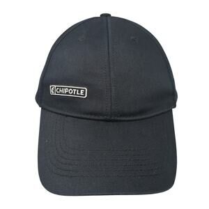 Chipotle Strapback Hat Black One Size Crew Employee Ponytail Loomstate